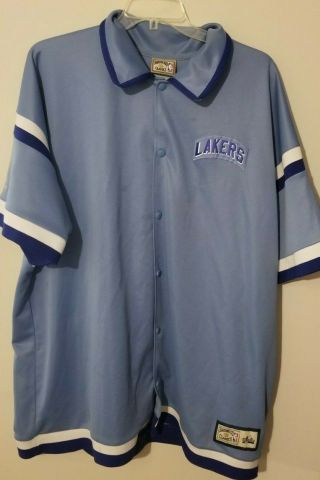 Vtg Los Angeles Lakers Nba Majestic Throwback Shooting Jacket Warm Up Size 3x