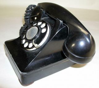 Antique Western Electric 302 Metal Body Desk Telephone With Rotary Dial 3