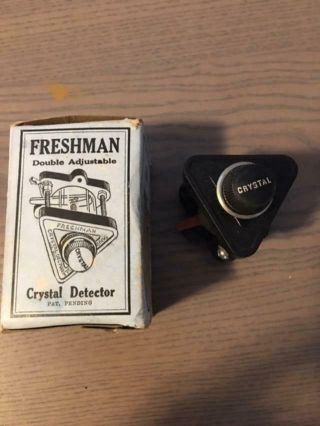 Vintage Radio Part Freshman Double Adjustable Crystal Detector With Box