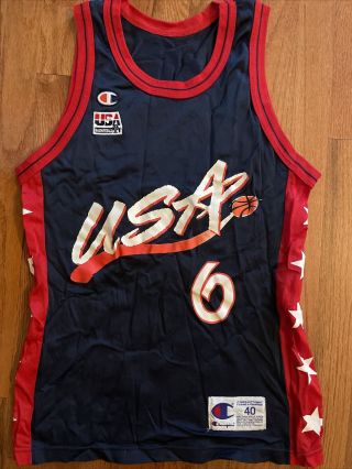 Vintage Champion Penny Hardaway Team Usa Olympics Jersey Size 40