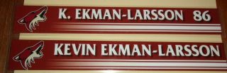 Arizona Coyotes Kevin Ekman - Larsson 86 Locker Room Nameplates (2017 - 19 Seaons)