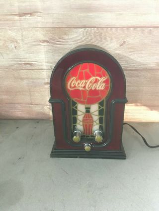 Coca - Cola Stained Glass Look Radio 2001.  Please See The Pictures