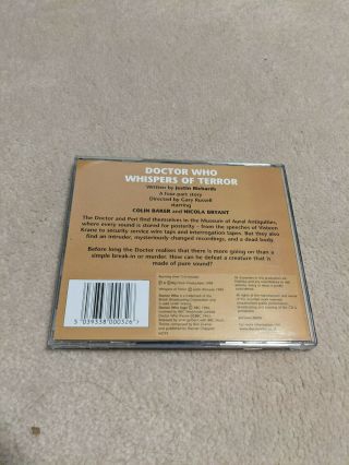 Big Finish Doctor Who Whispers of Terror CD (NEAR) - RARE 3