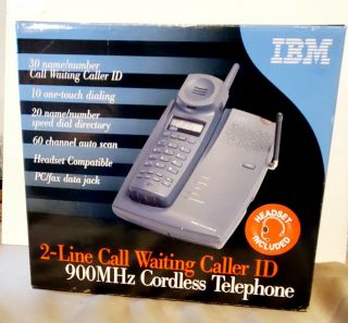Vintage Ibm 2 - Line Call Waiting Caller Id 900mhz Cordless Telephone Ibm - 3150