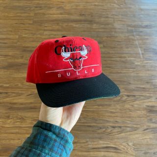 Chicago Bulls Nba Twins Enterprise Vintage 90s Spell Out Snapback Cap Hat