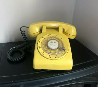 1970s Yellow Vintage At&t Western Electric Bell System Classic Rotary Phone