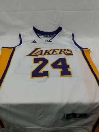 Ls - 3 Kobe Bryant 24 Los Angeles Lakers Adidas Jersey.  Size M