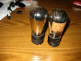 2 Cunningham Cx 371 - A Bulb Type Radio Tubes Both Tubes For 1 Money