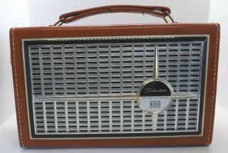Vintage Silvertone 800 Ultra Power 8 Transistor Radio - Cowhide Leather