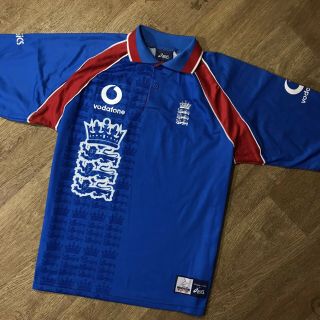 Asics England World Cup Cricket 1999 Shirt Jersey Trikot Retro Rare Vintage L