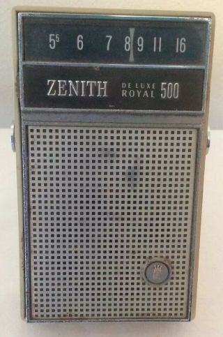 Vintage Almond Color Zenith Deluxe Royal 500 Transistor Radio For Part