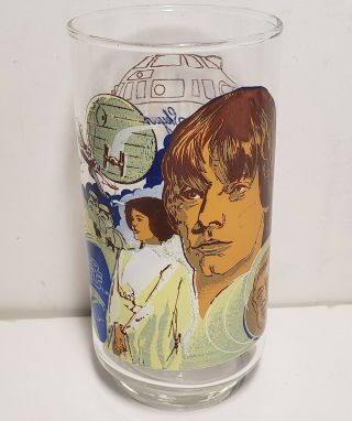 Vintage 1977 Star Wars Luke Skywalker Coca - Cola Burger King Collector Glass