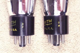 2,  Zenith 6J5G,  tall shouldered glass,  black round plates,  matching pair,  6J5 3