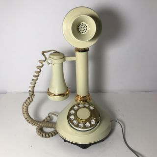 American Telecommunications “the Candlestick Telephone” 1973 Rotary Cream Color