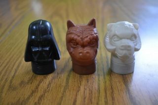 3 Vintage Star Wars Empire Strikes Back Candy Head Dispensers Topps Vader