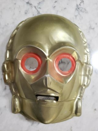 1977 Star Wars Ben Cooper C - 3po Halloween Costume Mask First Edition W/ Tag