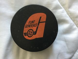 Ihl Flint Generals Ccm Puck,  Vintage,  Mid 1960’s - Mid 1970’s,  Old Ihl Logo