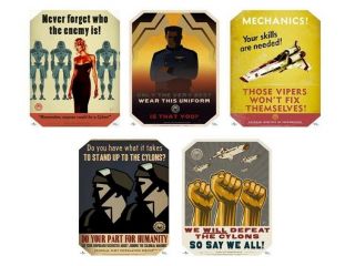 Battlestar Galactica Propaganda 5 Poster Set - Quantum Mechanix -