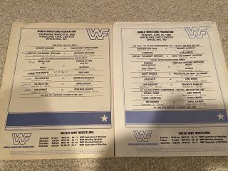 Wwf Program Insert Lineup Match Cards.  Wheeling Wv Civic Center 3/16/89 6/25/89
