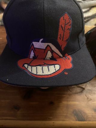 Vintage Cleveland Indians Logo Athletic Snapback Hat