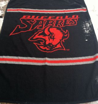 Vintage Buffalo Sabres Biederlack Nhl Blanket 54 X 76.  Red / Black