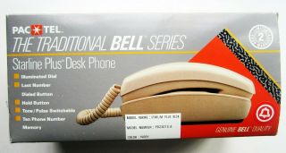 Pac Tel Starline Desk Phone Model Pb2301s - A Ivory Color 1986
