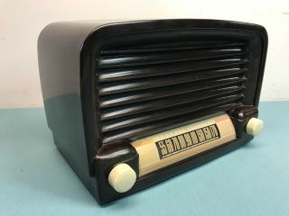 Vtg 40s 50s Ge General Electric Tube Radio Art Deco Bakelite Restored Model 102