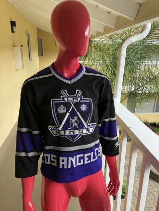 Los Angeles Kings Purple & Black Stitched Ccm Hockey Jersey Youth Small S