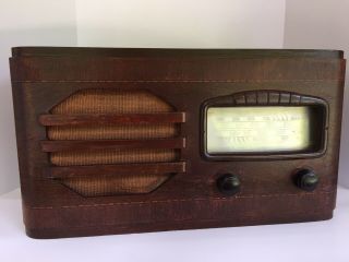 Montgomery Wards Airline Tabletop Radio 5b17 Restoration Or Parts Wood Case