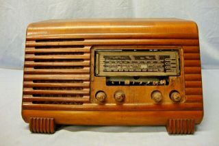 Vintage Philco Art Deco Wood Radio Model 41 - 250