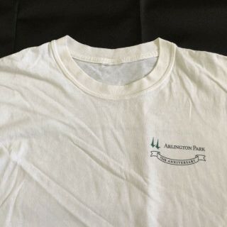 Vintage Arlington Park Horse Racing Race Course 75th T Shirt Mens Size M WHITE 2