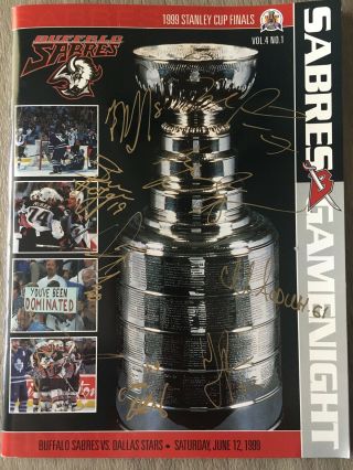 Buffalo Sabres 1999 Stanley Cup Finals Program Autographed By 9 Players