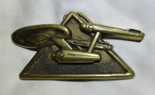 Rare Vintage Star Trek Enterprise Solid Brass Belt Buckle 1978 By Baron Buckle