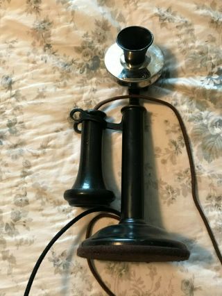 American Bell Western Electric 250w Candlestick Telephone • Nickel Head 1904