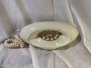 Vintage Genie Ivory Art Deco Phone Gold Dial Push Button Atc Tmbf8300 Usa