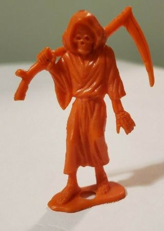 Vintage Mpc Grim Reaper 1960s Orange Creature Of Doom Monster Figure 2.  5 Inches