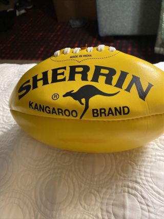 Vintage Yellow Australia Sherrin Kangaroo Brand Football 45 Kpa Made In India