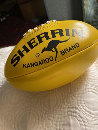 Vintage Yellow Australia Sherrin Kangaroo Brand Football 45 KPA Made In India 3