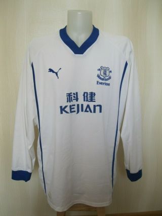 Everton 2002/2003 Away Sz Xxl Puma Football Shirt Jersey Soccer Long Sleeves 2xl