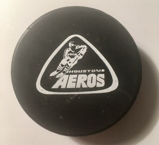 Houston Aeros Wha Hockey Official Puck 1970s Canada Officiel