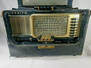 Vintage Zenith Y600 Trans Oceanic Wave Magnet Multiband Tube Radio /parts