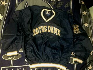 Vintage Starter Notre Dame Fighting Irish Pullover Windbreaker Jacket Size Xl