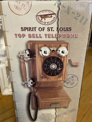 Spirit Of St Louis Wood Top Bell Telephone In The Box Vintage