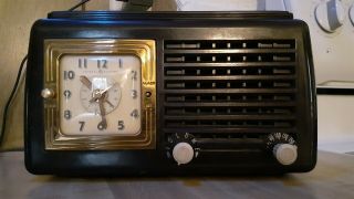 1948 Ge Model 50 Clock Radio 4 Tube - - For Restoration