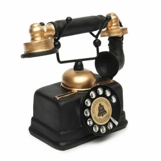 Vintage Rotary Telephone Statue Antique Shabby Old Phone Figurine Decor Home