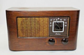 Old 1940s Montgomery Ward Airline Model 64wg - 1801c Wooden Case Tube Radio