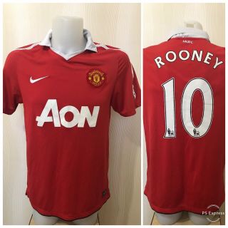 Manchester United 10 Rooney 2010/2011 Home Size M Nike Fottball Shirt Jersey