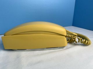 Vintage Western Electric Trimline Rotary Dial Phone Wall Desk Yellow 1970 