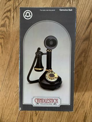 Vintage Bell Black Candlestick Telephone Rotary Dial Phone