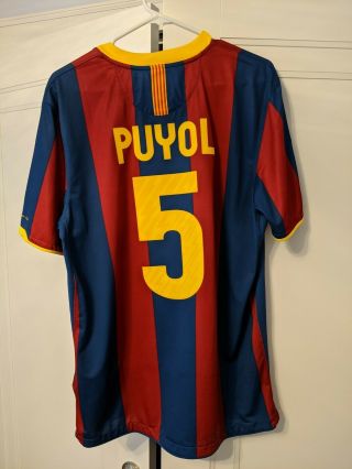 Fc Barcelona Home Shirt Jersey 2010 - 2011 Nike Dri - Fit Size L Large Carles Puyol